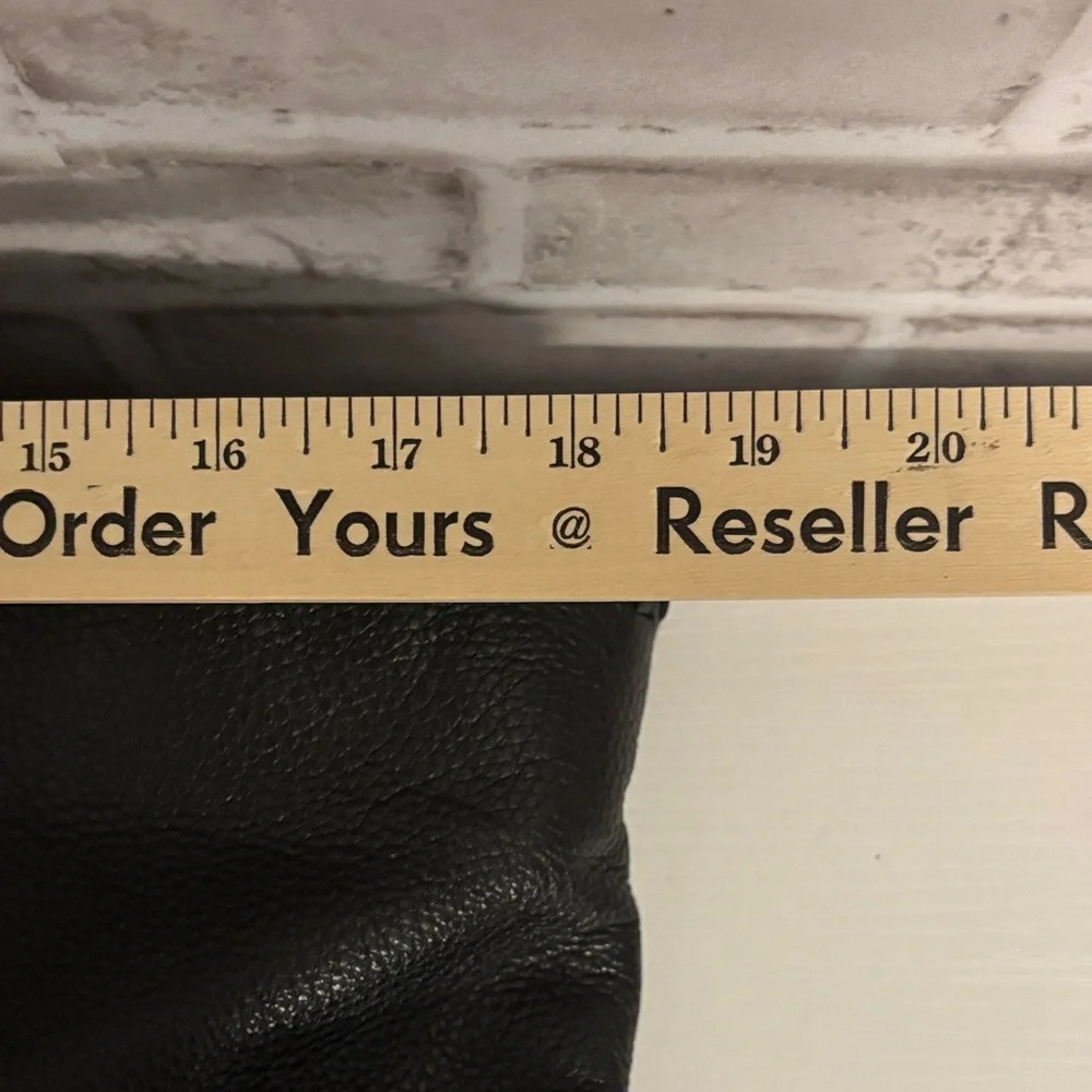 LIKE NEW Tory Burch Black Pebbled Leather Tote with Gold Chain - Picture 15 of 15